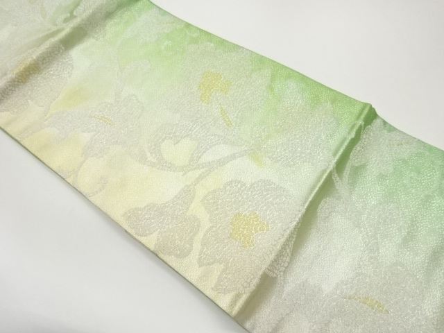 JAPANESE NAGOYA OBI / WOVEN FLOWER ARABESQUE